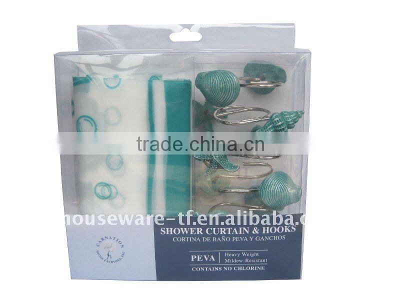 SHOWER CURTAIN WITH HOOKS