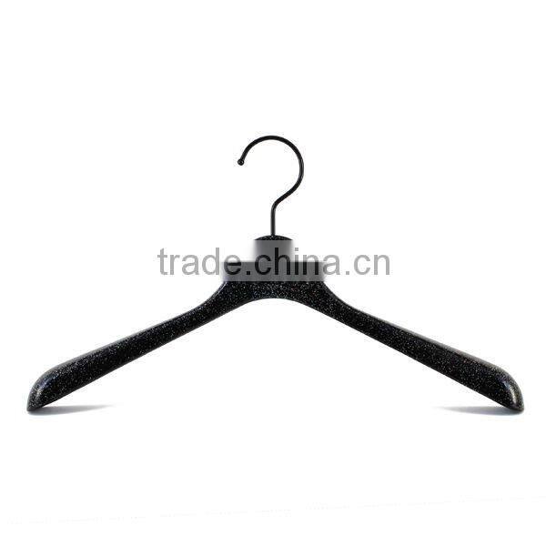 Black Plastic Hanger with Sparkling Foil Paint for Clothing Manufacturer