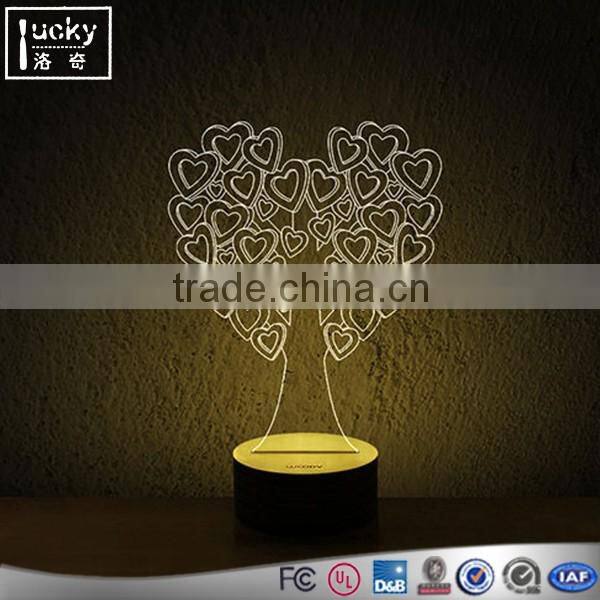 Factory custom colorful led night light with 3d fash function