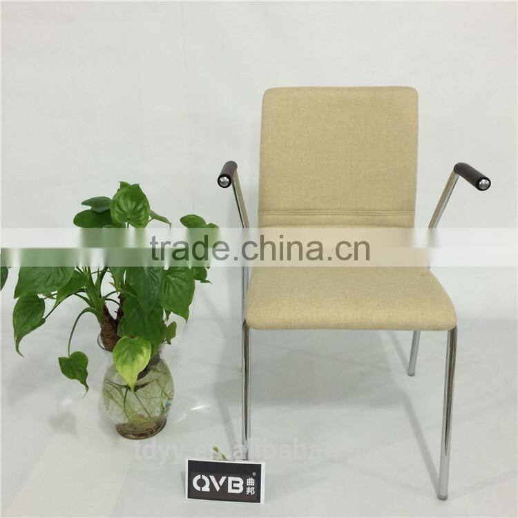 TDC-170-3 QVB JIANDE TONGDA BENTWOOD PLYWOOD FABRIC SEAT stackable METAL CHROME PLATED ARMREST OFFICE CHAIR