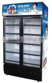 commercial supermarket glass door beer display cooler