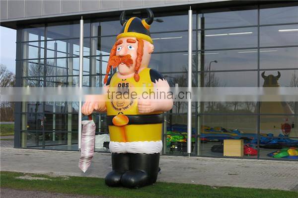 Outdoor inflatable cartoon doll/ high quality inflatable viking doll