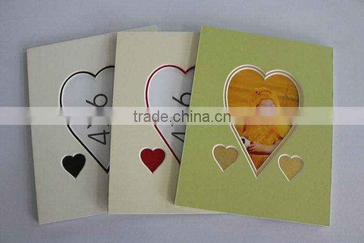 Promotional gift insert photos 4x6" 1.4mm black heart frame paper board