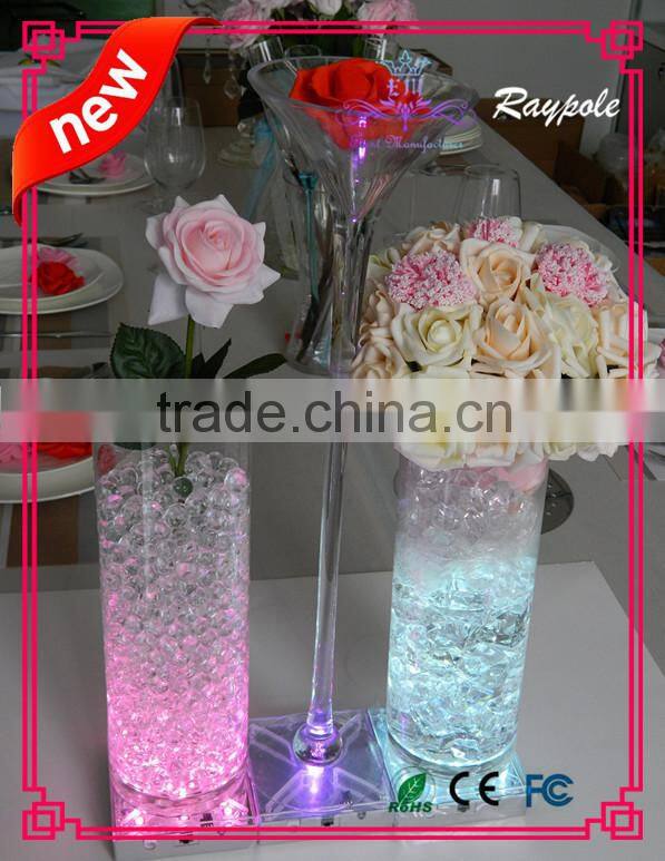 Rechargeable battery operated led table centerpiece light base/led under vase light base