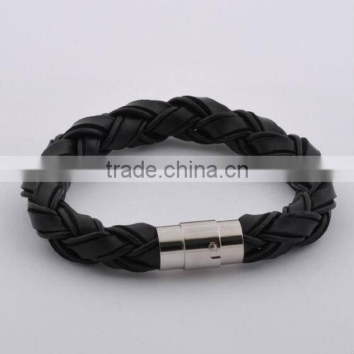 Stainless Steel Wholesale Accessory Leather Bracelet(GB10419)