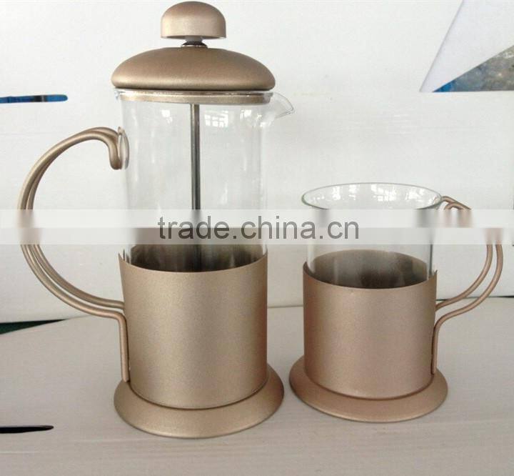 Stainless steel and glass coffee cup