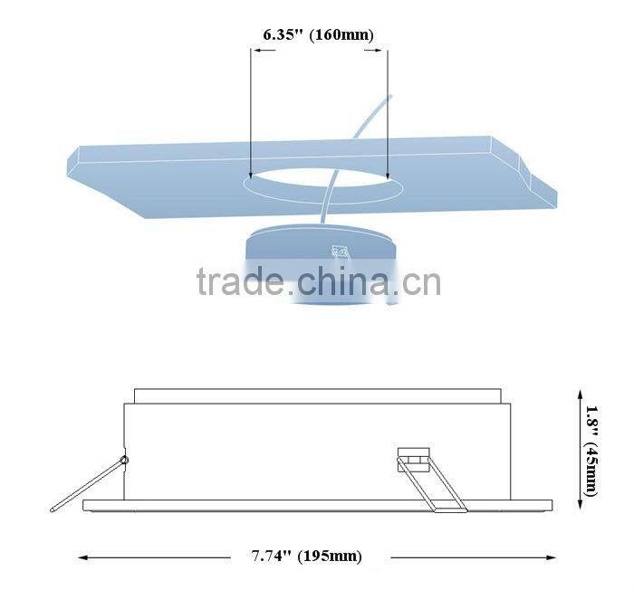 10w 15w High lumen Bridgelux led recessed light 6 inch diameter