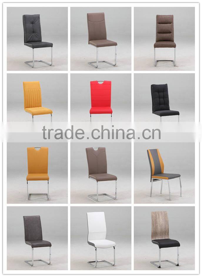 Hot sale C602 red PU seat and backrest with unique stitching dining chair