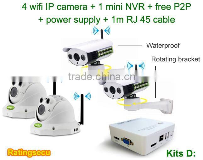 4CH NVR kit,wireless cctv and wireless camera kit(Kit D)