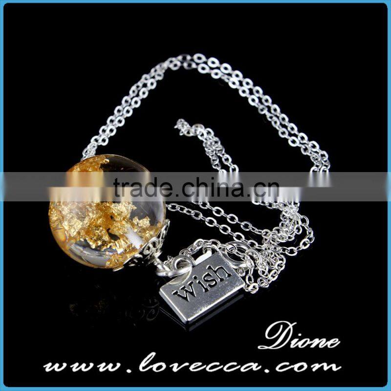 Europe and america market popular design hot jewelry resin flower necklace resin flower glass ball