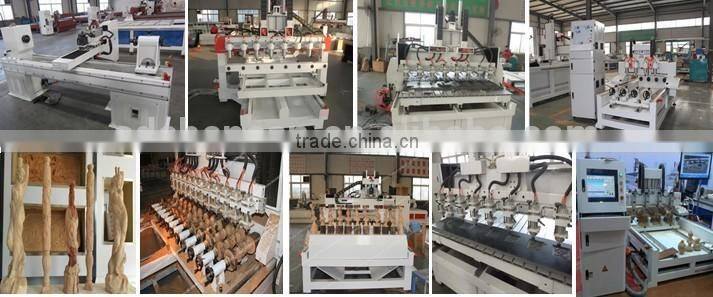 Multi spindle wood and cylinder cnc Engraving machine router with 8 rotaries