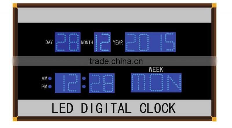 Digital calendar time zone LED clock