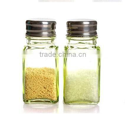 Mini 90ml square glass spice jar with lid
