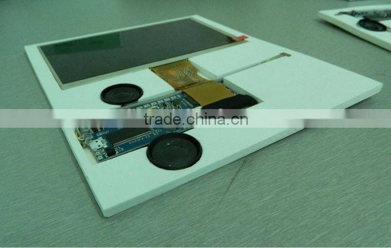 2.4", 4.3", 7", 10" video greeting card module, video brochure module for greeting card