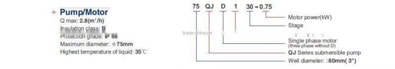 75QJ1 Cast Iron outlet italy brand water pump ,submersible deep well water pumps