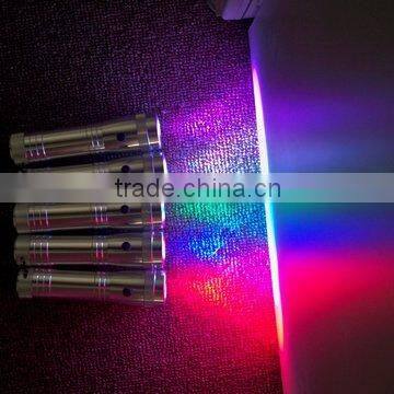 Newest style battery powered 3W color changing RGB led multicolor 10 colors flashlight