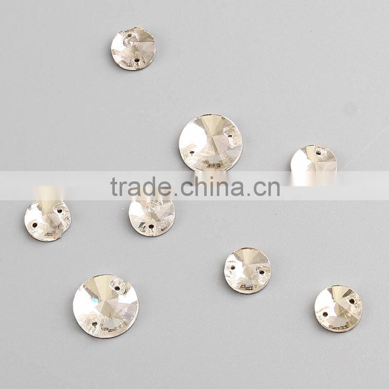 10mm Pujiang crystal flat back round sew on stone