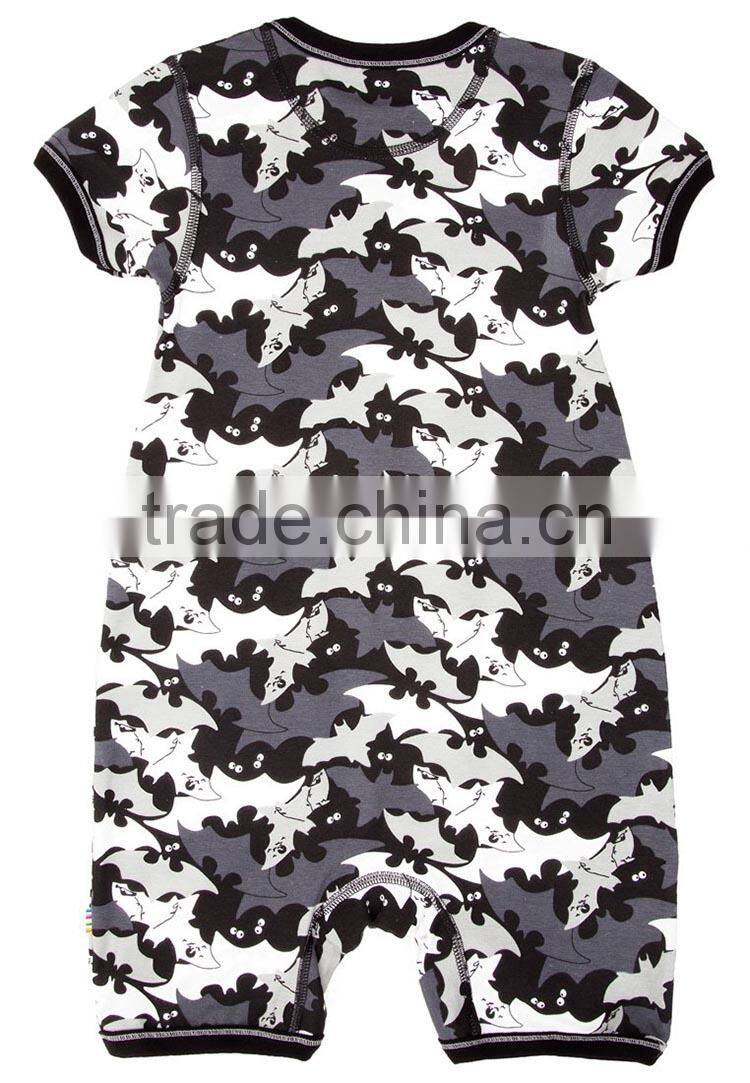 stylish round neck short sleeve and allover printed baby romper knitting patterns baby clothes for boy