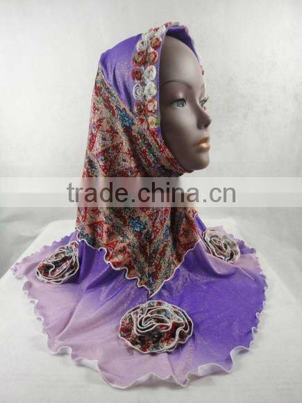 2014 new muslim hijab,whole sale Muslim hijab,latest muslim hijab with flower,
