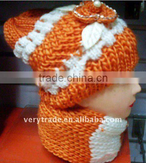 knitting hat and scarf set