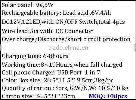 2014 Favorably Priced Portable 5W Solar Power System with MP3 and Radio