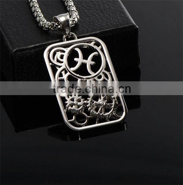 Any of the twelve animals pendant necklace simple dog tag stainless steel necklace jewelry