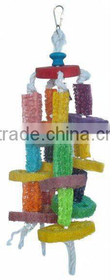 popular natural luffa parrot toy with bell