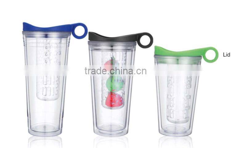 beautiful color plastic double wall cup , straw cups , plastic wall cup
