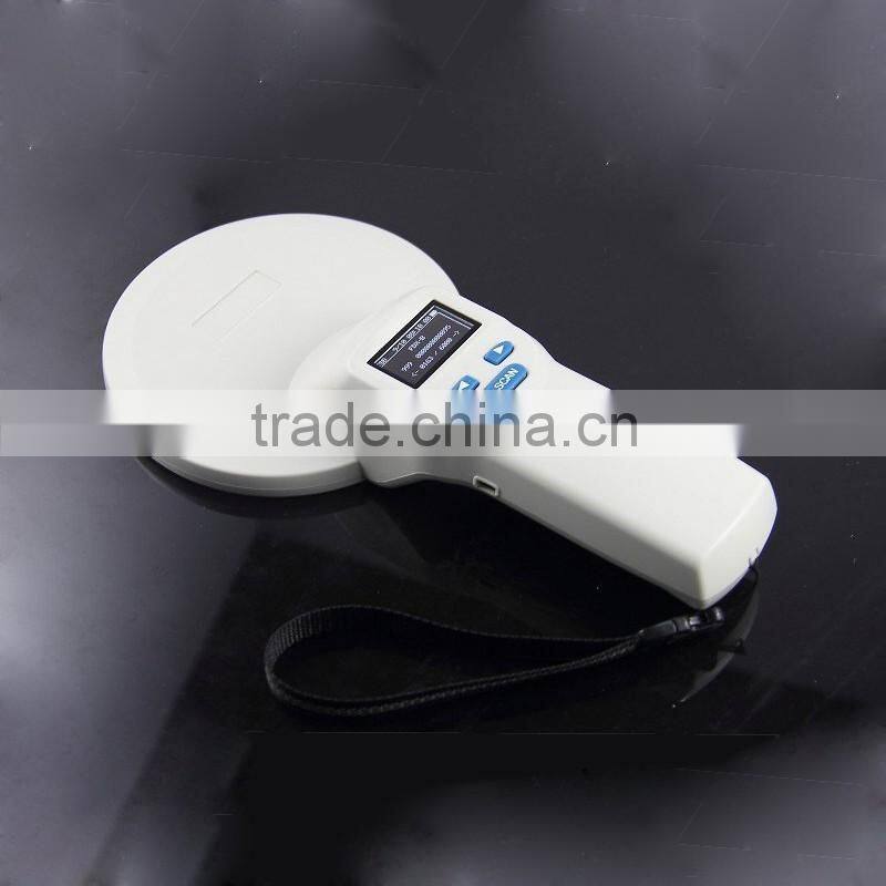 Long Range handheld 134.2KHz bluetooth animal RFID card reader , ear tag reader