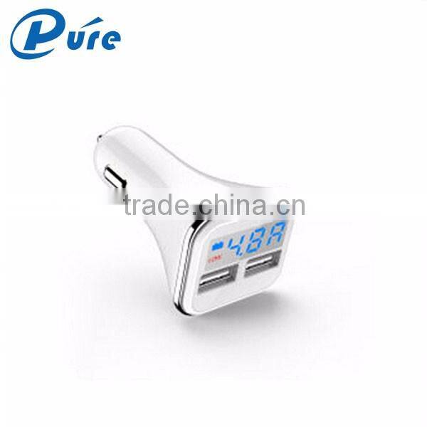 2016 Newest colorful multi usb ports car charger for iphone ipad with 5V 4.8A car charger with LED display