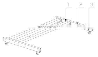 Height adjustable short throw projector mobile stand for IWB interactive whiteboard