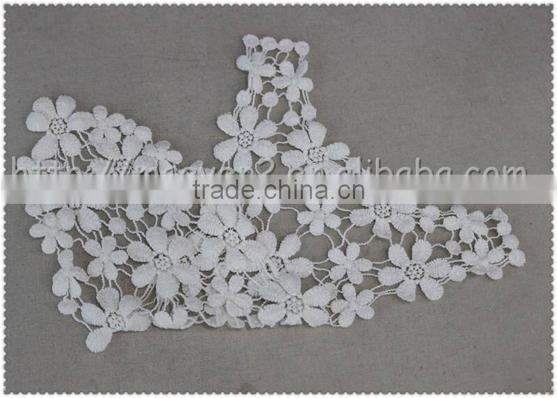 2016 new wholesale machine embroidery neckline 100% cotton crochet lace collar