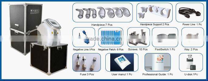 2016 Hot sale rf vacuum cavitation fat reduction with 7 treatment handles