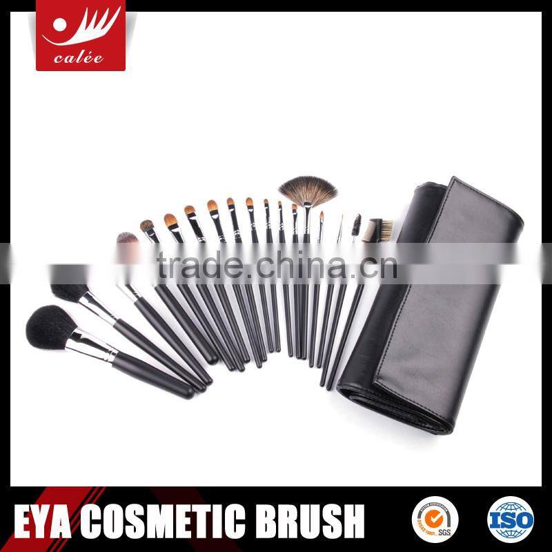 Complete black 18 pcs professional cosmetic brush kit