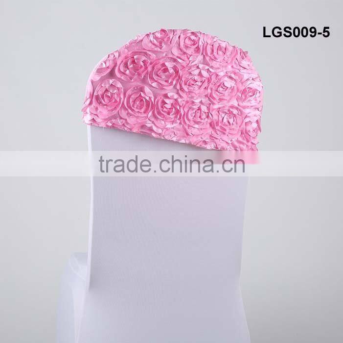 wholesale red polyester rosette chair sash