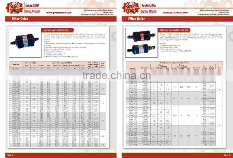 solid core liquid line filter drier