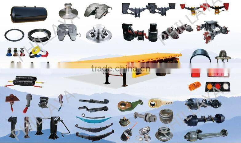 China New 40T 3 Axle Drop Deck Trailer for Container Transport