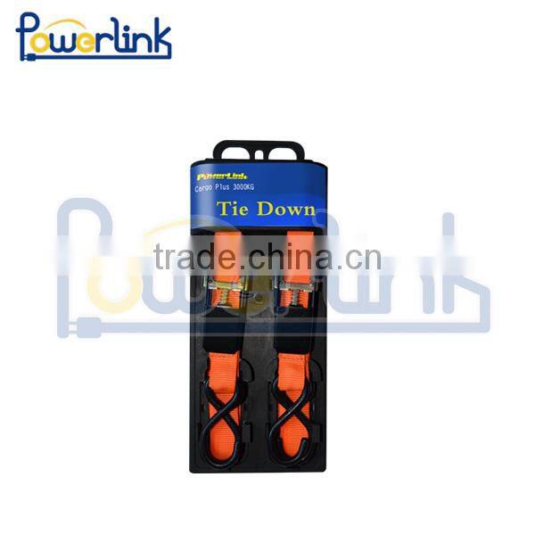 H70216 2 Inch x 25 ft. Heavy Duty Ratchet Tie Down Strap Up To 5000 lbs. With Dual J-Hook