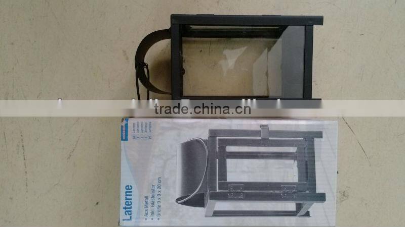 Hot Selling!!!Rectangular black metal Lanterns for candles