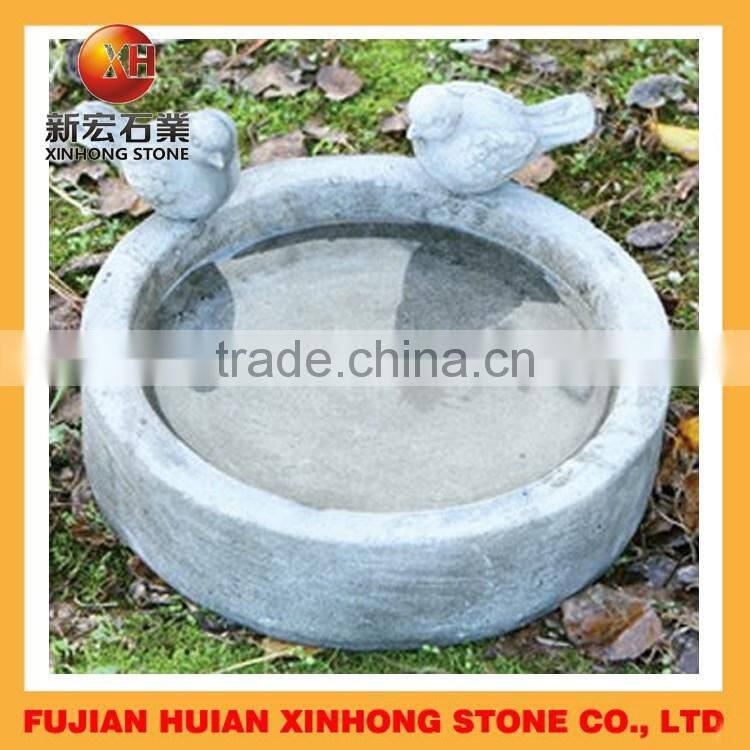 Granite fish shaped sinks for bird feeding , stone bird bowl