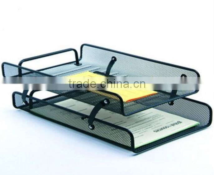 Store More Durable 2 Layer Black Mesh Letter File Tray