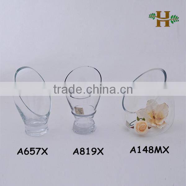 Slanted Opening Clear Candy Chocolate Glass Plate