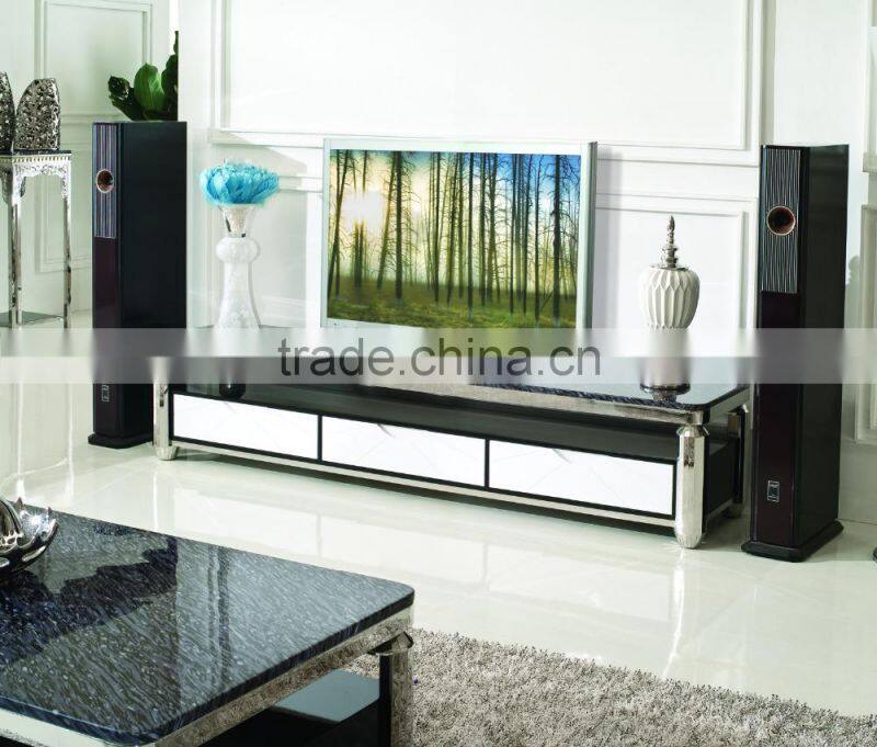 E350 modern living room furniture tempered glass tv stand