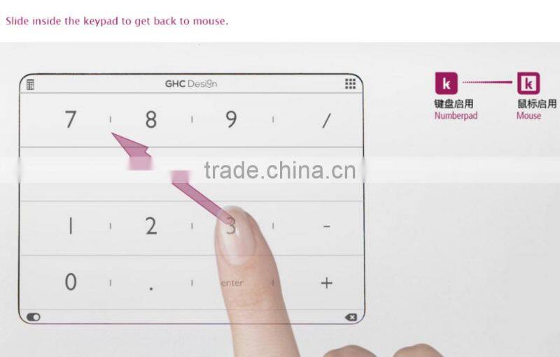 Ultra-Thin Smart Number Keypad For Macbook, Intelligent Touch Glass Keyboard, Thin Small Transparent Calulator Numberpad