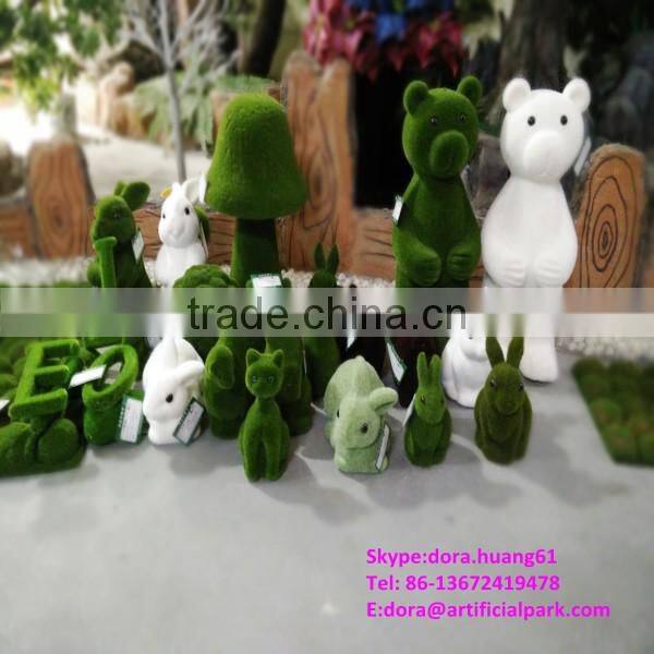 H080620 artificial decorative moss green grass rabbit decorative easter rabbits