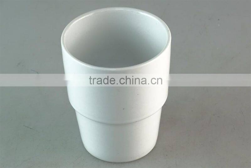 Cheap stocked whitel round ceramic cup without handle