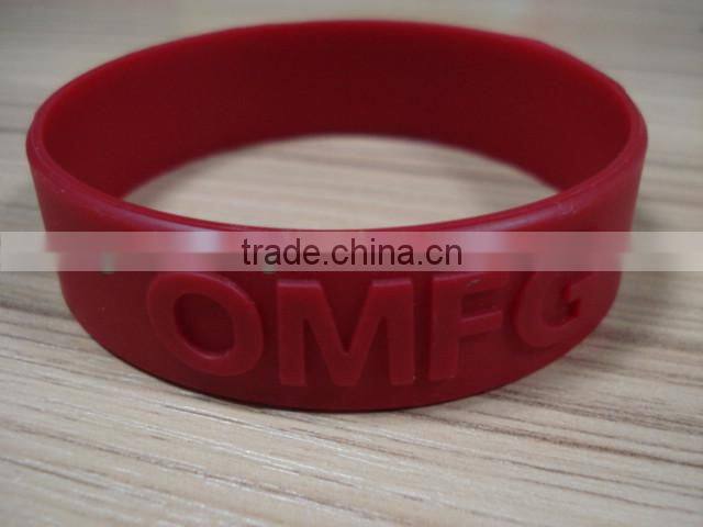 embossed and eco-friendly silicone bracelet