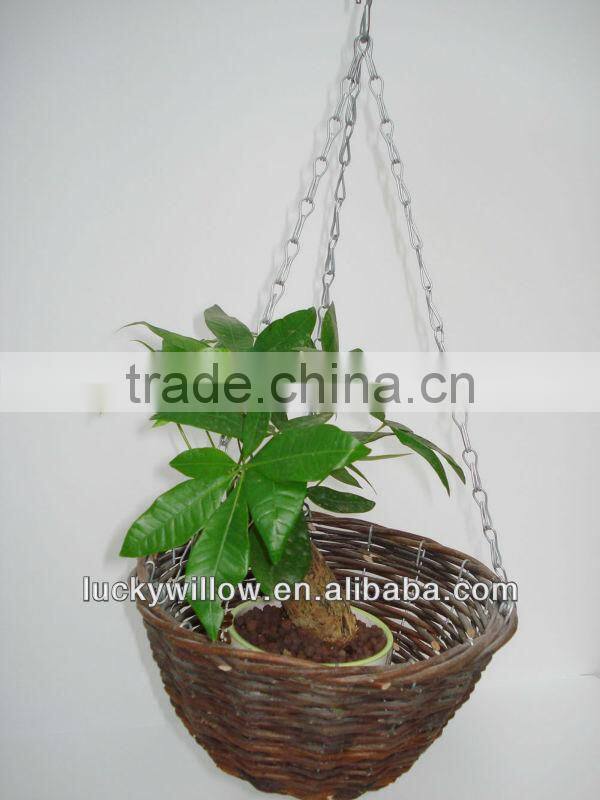 Wholesale artificial hanging flower basket wicker handicraft making