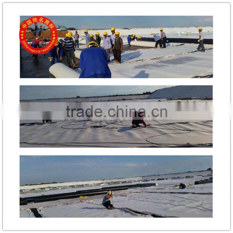 Geomembrane with nonwoven geotextile for dam liner