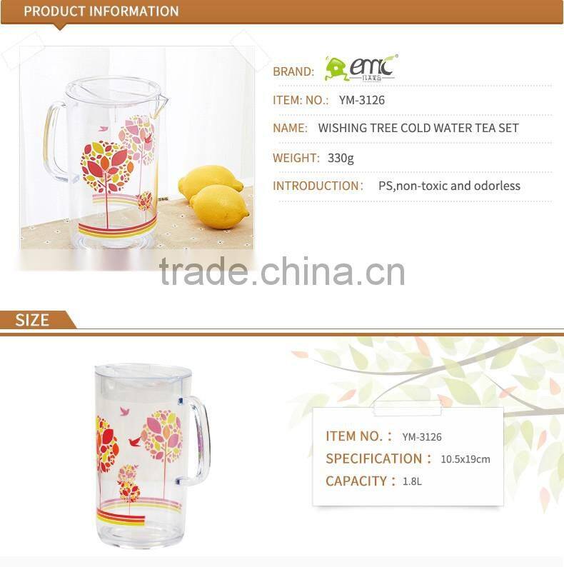 Wish trees plastic water bottle /juice tea bottle hot and cold kettle with lid